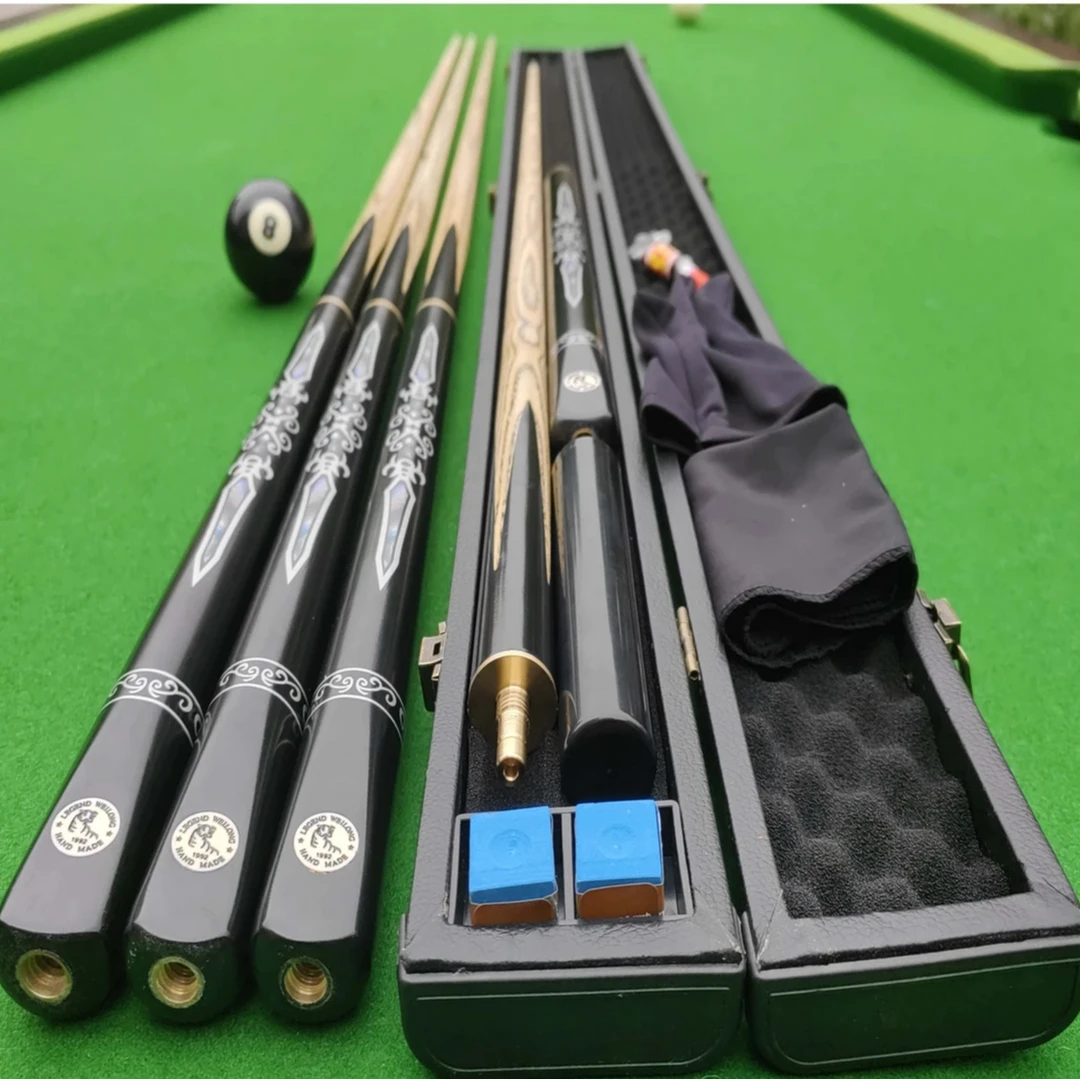 镭射战神台球杆分体小头中式白蜡斯诺克美式黑八九台球专用球杆枪