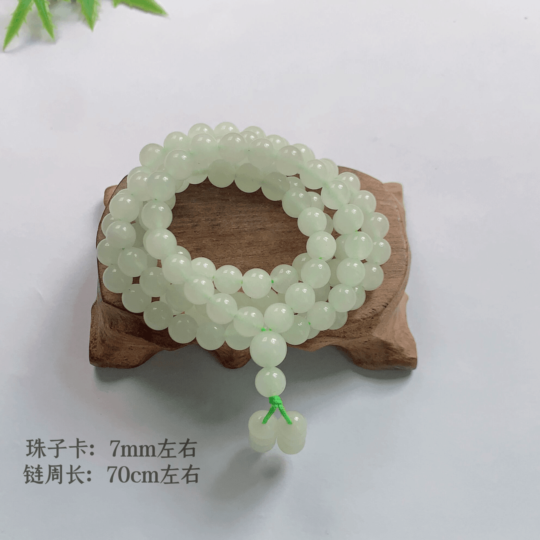 天然时尚百搭金丝玉手串三圈珠链项链毛衣链气质链轻奢国风珠子