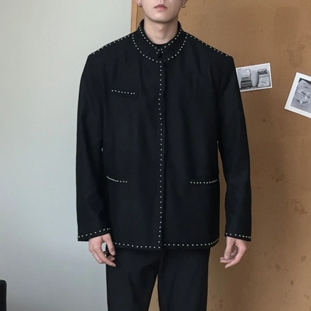 王嘉尔同款新中式立领柳丁设计感夹克男春秋季宽松高级感短款外套