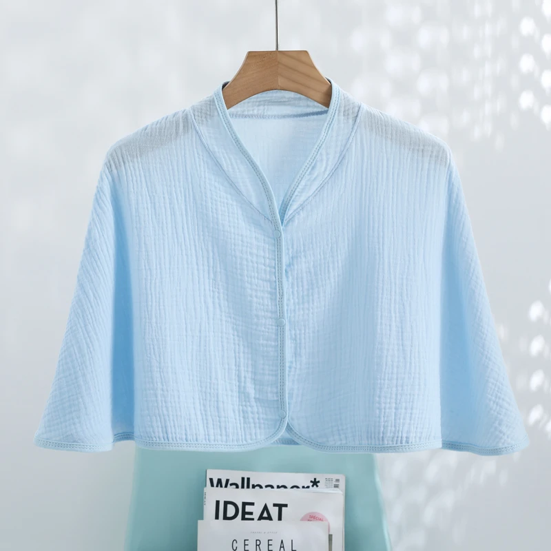 夏季纯棉纱披肩月子空调房睡觉哺乳喂奶防风防寒保暖护肩颈女士薄