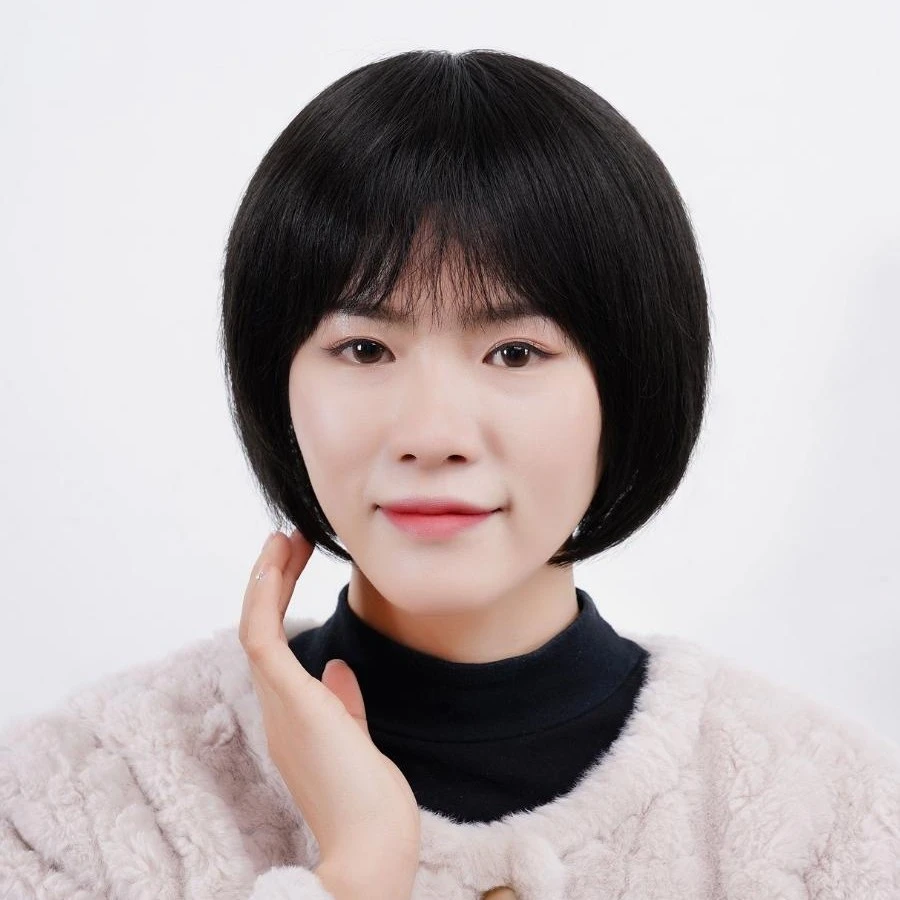 中老年女士短发假发全真人发丝全手织递针高档气质波波头全头发套