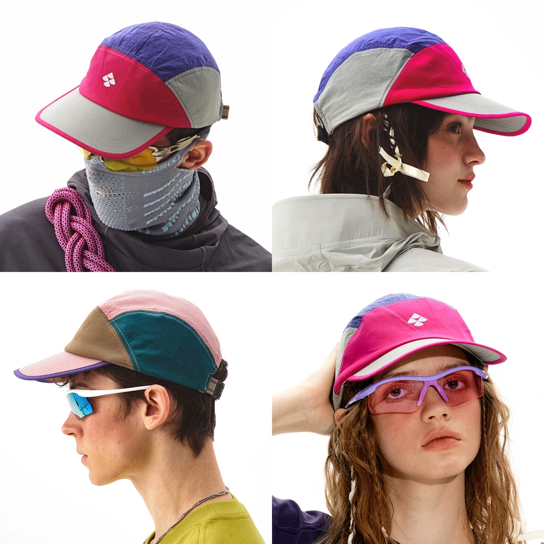 山系户外露营轻量防泼水鸭舌帽休闲棒球帽拼接撞色五片帽