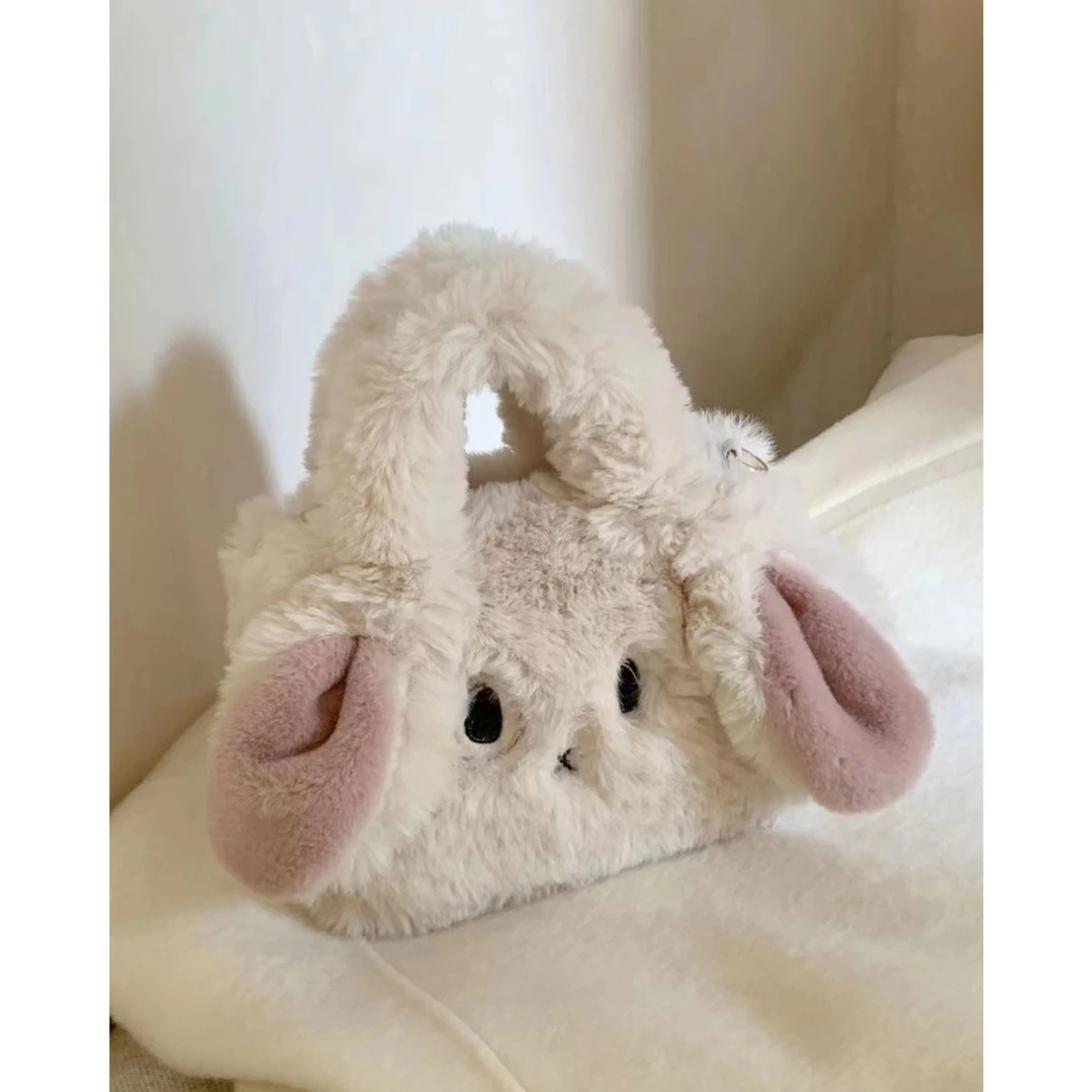 加厚秋冬款手提毛毛包2025新款小众可爱毛绒兔子包通勤单肩斜挎包