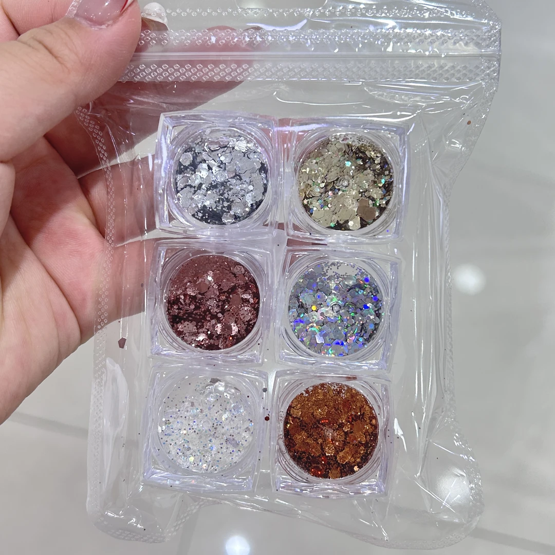 美甲6色亮片流行爆火