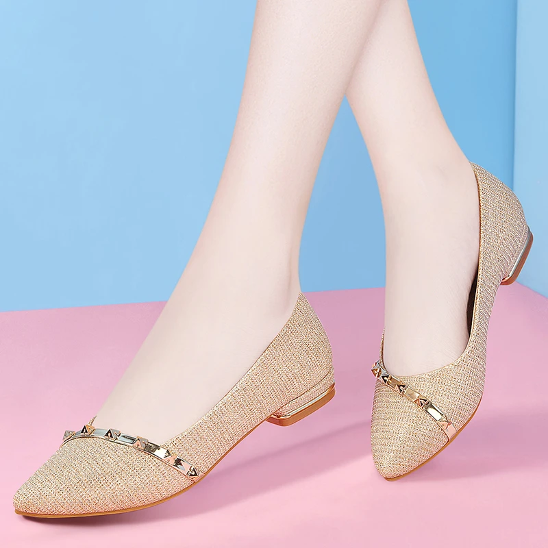 软皮平底平跟浅口单鞋女2025夏款四季春秋季新款粗跟低跟软底瓢鞋