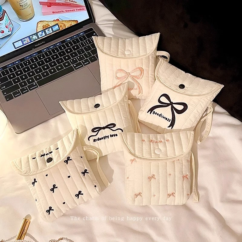 蝴蝶结姨妈巾收纳包卫生巾小包大容量学生便携月经卫生棉月事包包