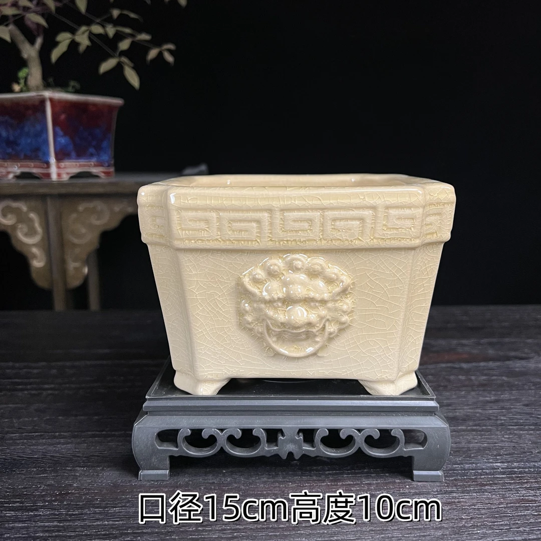 四方形造景花盆陶瓷中式绿植黄杨竹子金弹子三角梅专用盆景盆