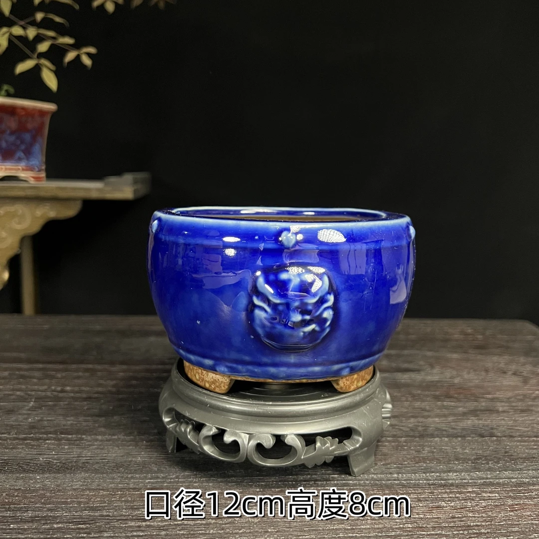 圆形造景花盆陶瓷中式绿植黄杨竹子金弹子三角梅专用盆景盆