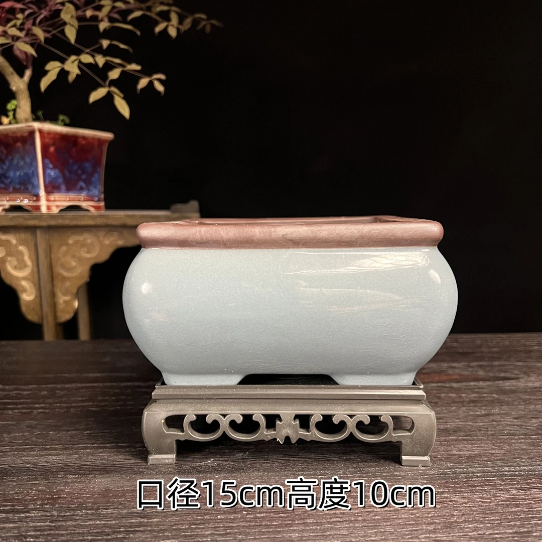 四方形造景花盆陶瓷中式绿植黄杨竹子金弹子三角梅专用盆景盆