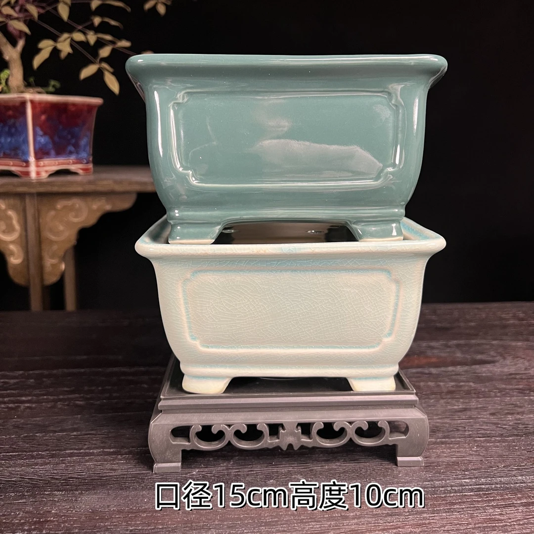 四方形造景花盆陶瓷中式绿植黄杨竹子金弹子三角梅专用盆景盆