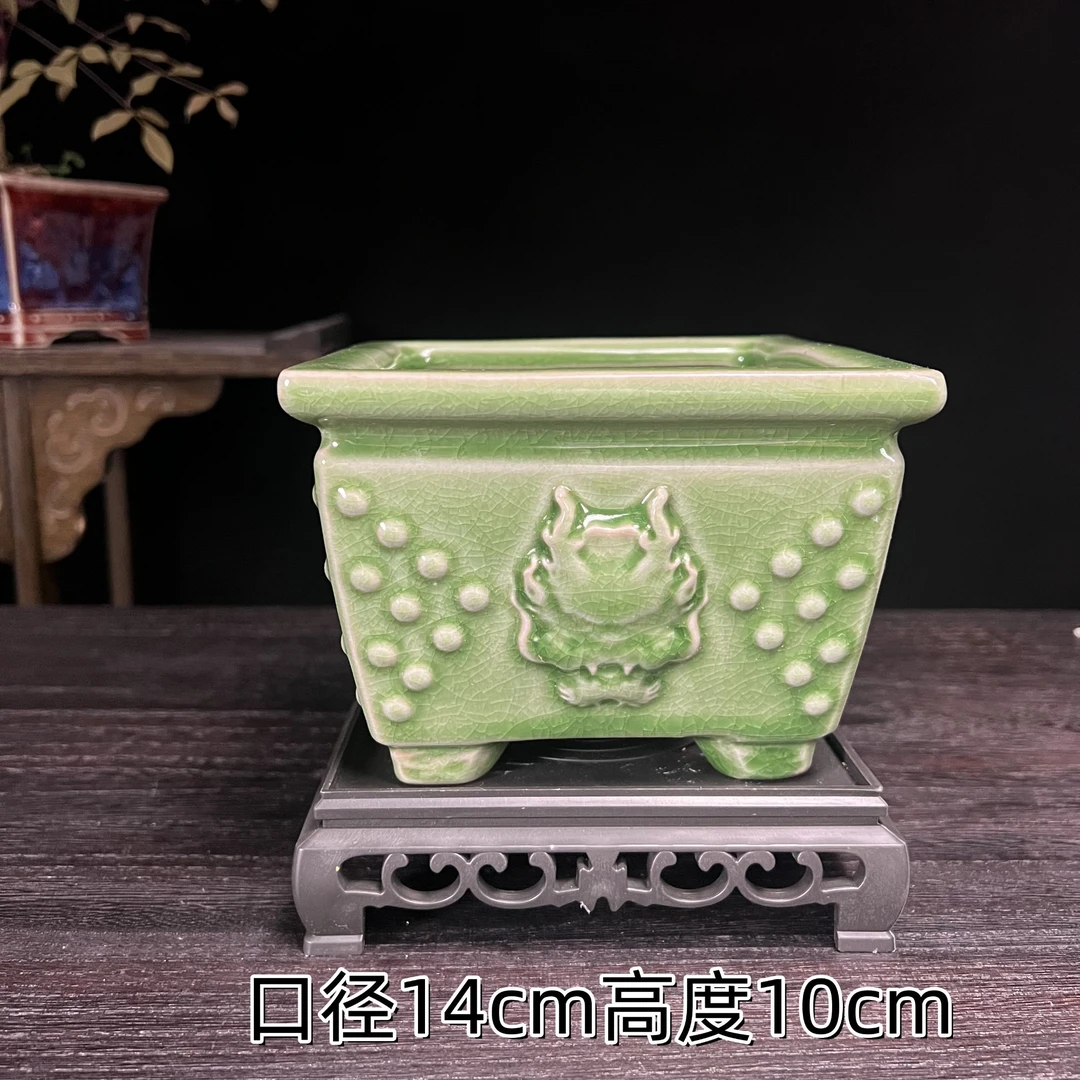 四方形造景花盆陶瓷中式绿植黄杨竹子金弹子三角梅专用盆景盆