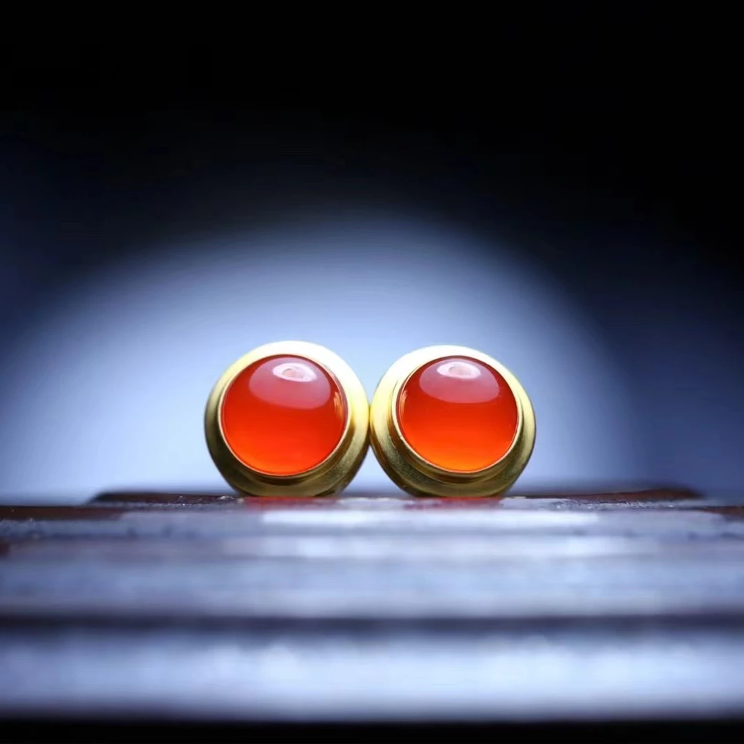 保山天然原矿杨柳河湾耳钉