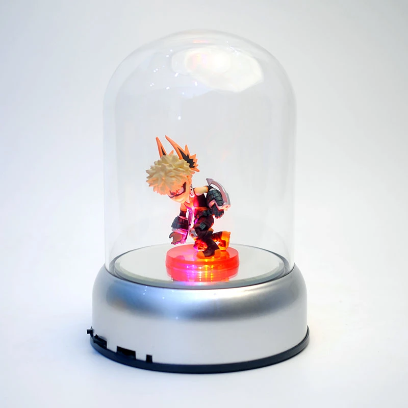 潮玩盲盒手办透明防尘旋转展示台发光音乐电动转盘