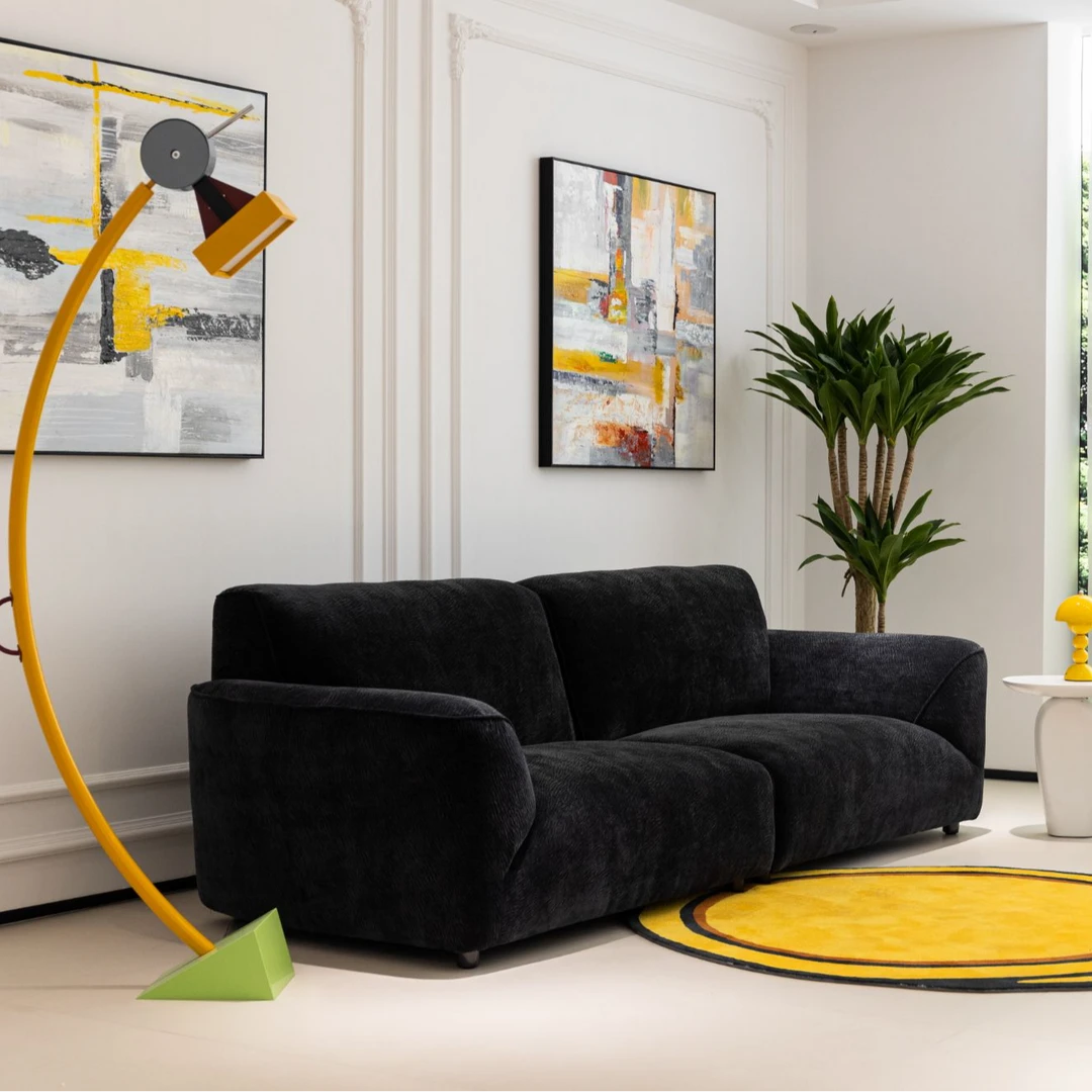 杨哥意式极简大户型直排家用Edra格兰德花瓣客厅布艺沙发