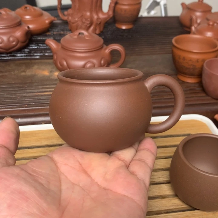 紫砂茶壶蜀虹陶阁 放漏把杯