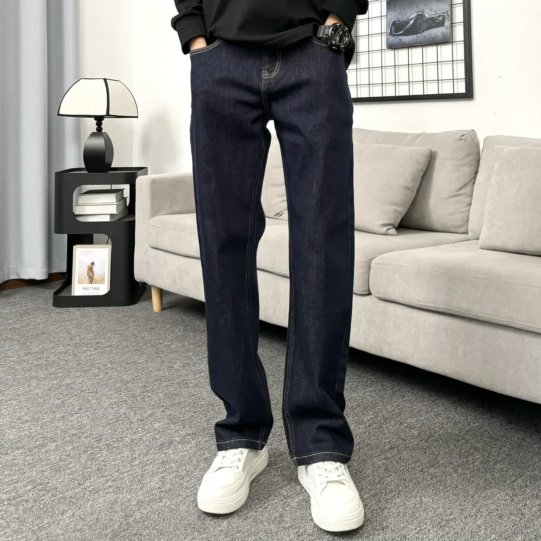 春秋新款经典复古牛仔原色简约百搭原宿潮牌风型格男装直筒牛仔裤