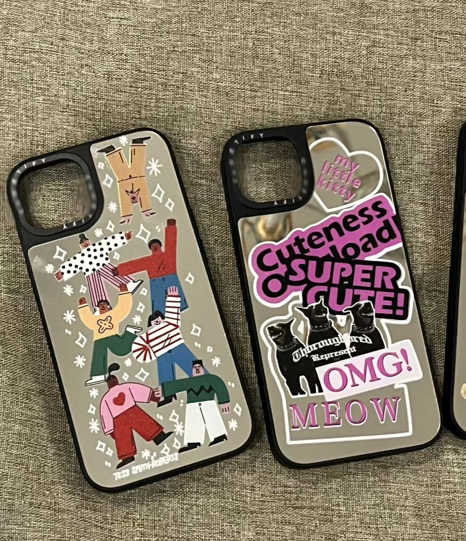 case镜面14ProMax手机壳iPhone13高级感12卡通11pro高颜值
