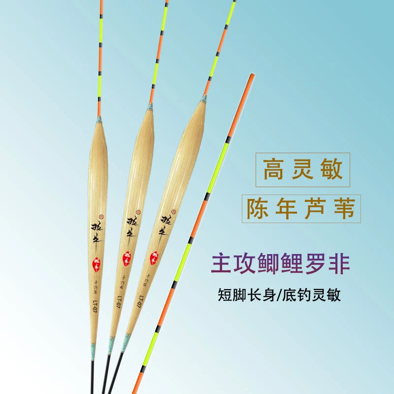 芦苇浮漂LT-07底钓罗非鲫鲤混养高灵敏手工鱼漂快速到底钓型漂