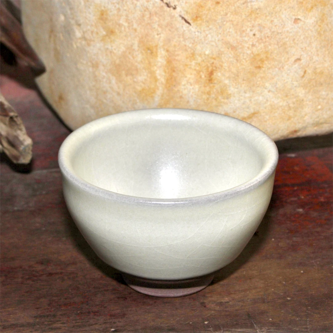 白贝传统烧制建盏养线茶杯品茗杯茶杯茶具金丝铁线媲美汝窑开片