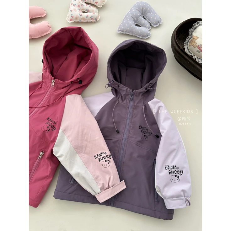 釉兮~拼色冲锋衣外套U258371