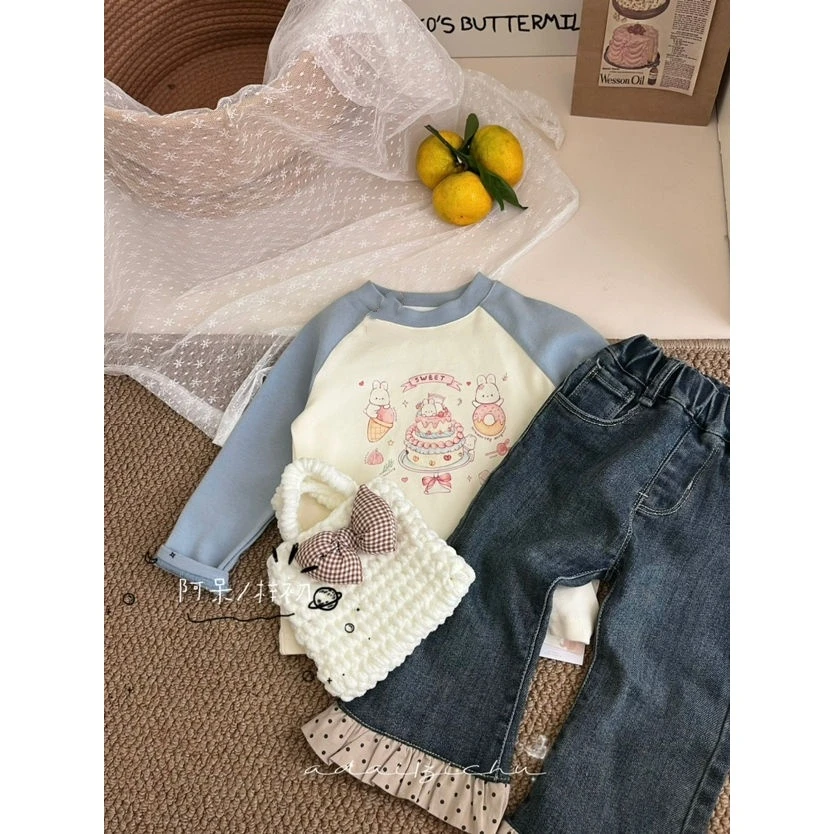 阿呆梓初·冬~蛋糕小兔T恤1623（汉服T恤）