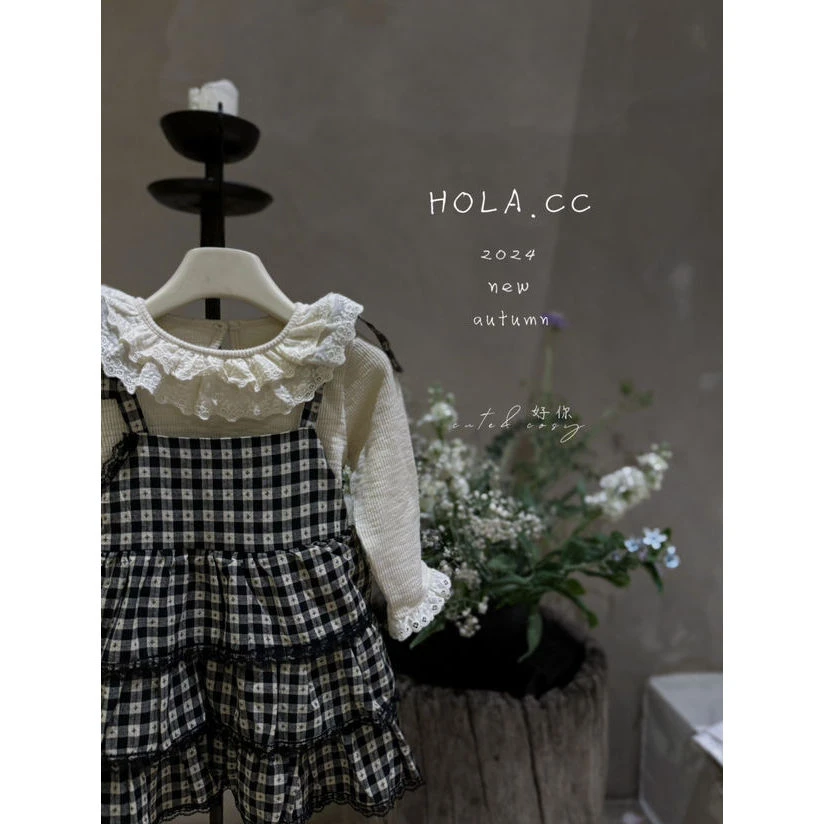 HC~格子蛋糕花边裙8403  (汉服)