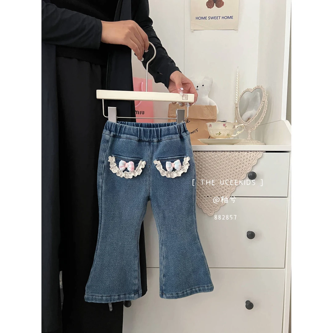 釉兮~蝴蝶结口袋牛仔裤882857