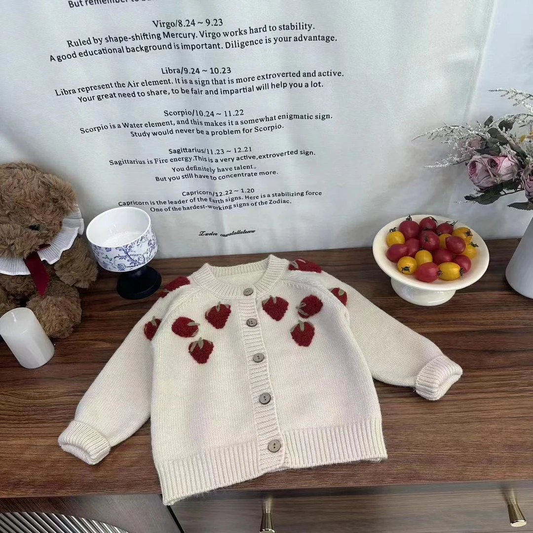 DXD~小草莓毛衣开衫款号095