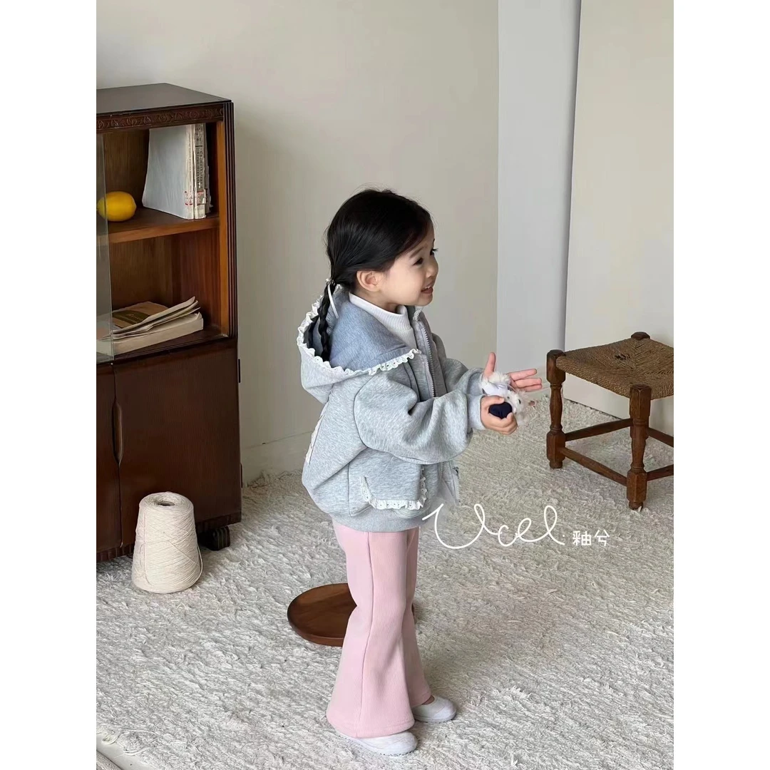 釉兮~花边领连帽外套U258323