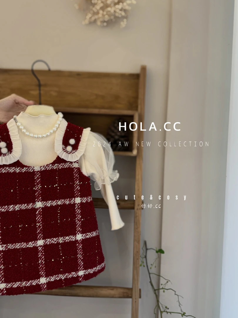 秋冬季套装组合HD048（汉服）红马甲裙+杏内搭