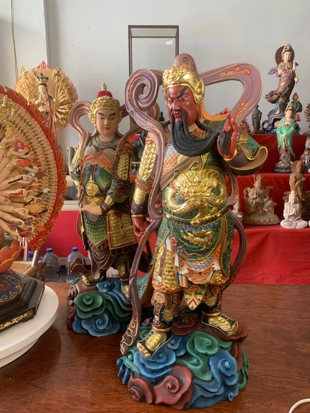 关公韦驮菩萨木雕佛像家居摆件手工雕刻工艺品定制玄关关羽