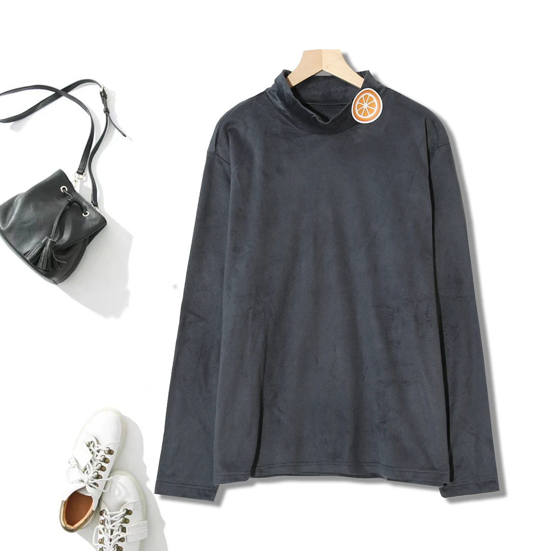 男女同款潮流时尚舒适修身简约纯色打底衫春秋百搭半高领P-2H320