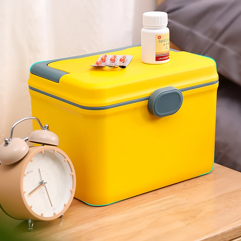 【小扬哥推荐】北杉家庭装分格药箱大容量医疗箱双层保健药品应急