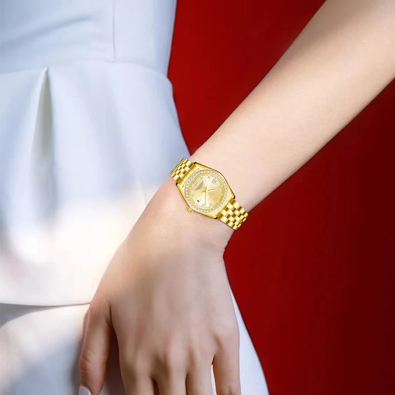 璀璨系列轻奢百搭气质夜光防水全自动女士手表T-LSK166