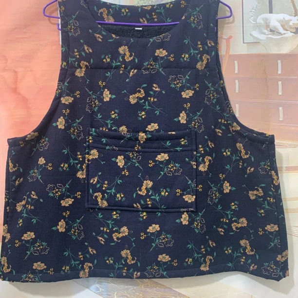 复古民族风国风碎花无袖无袖红色大花马夹复古民族风女士时尚马甲