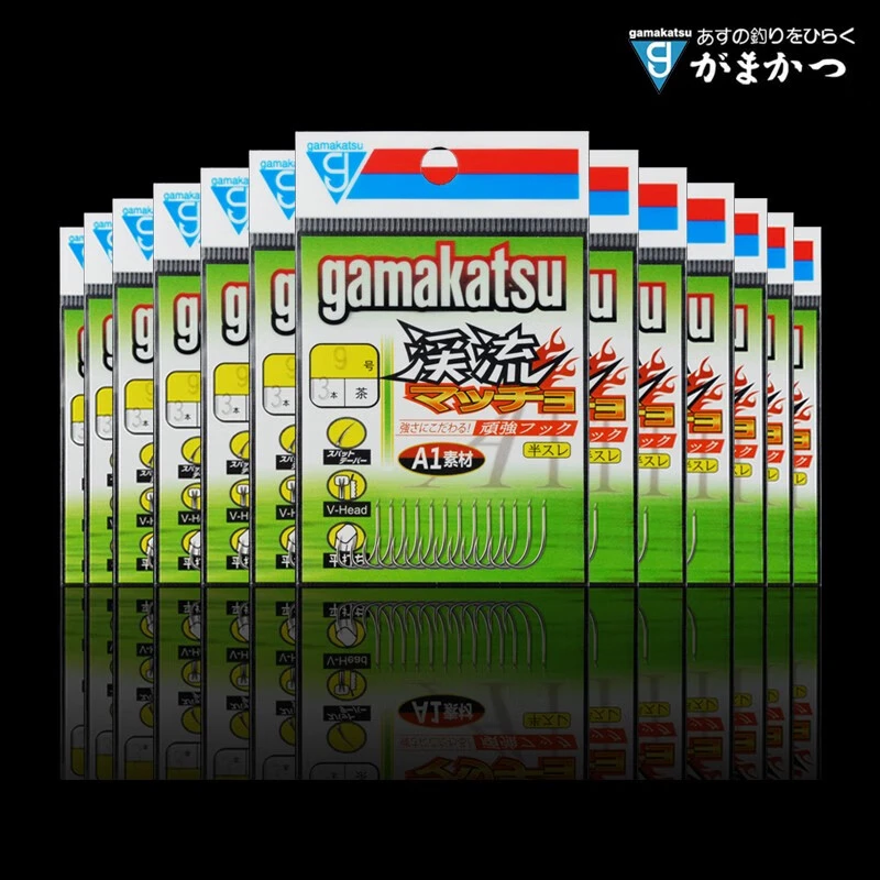 伽玛卡兹日本进口鱼钩溪流茶色加强品质有倒刺钩针A1素材C1KR0