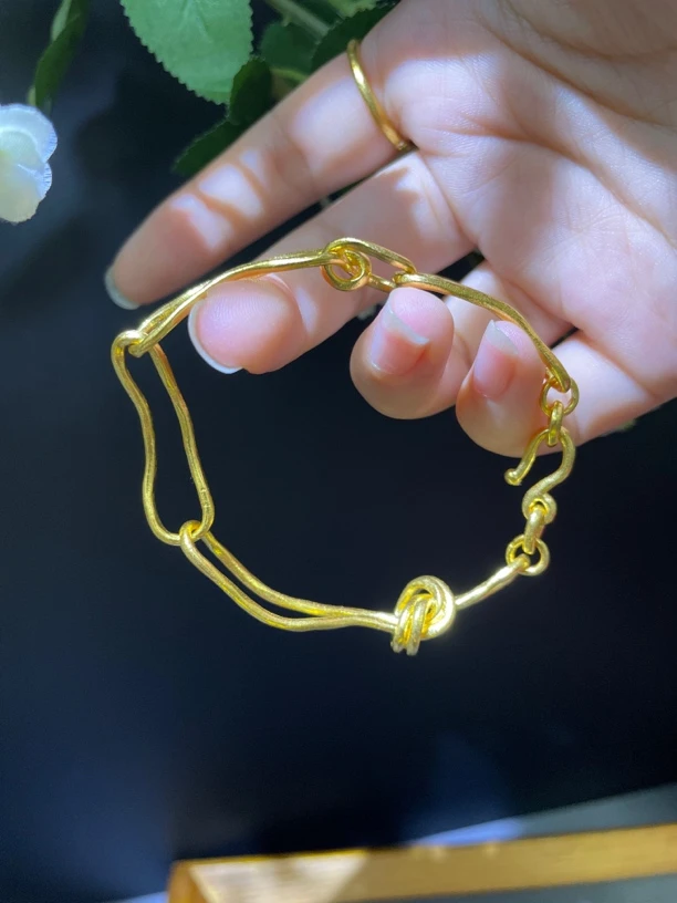 禾乐足金扭扭手镯  可定制 G