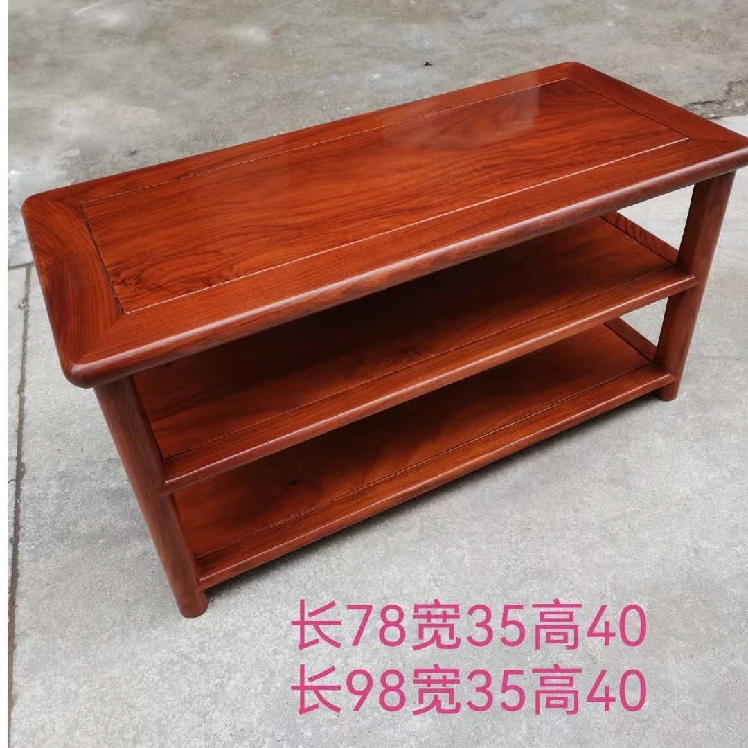 红木刺猬紫檀长鞋架换鞋凳实木中式多层家用储物架子78/35/40