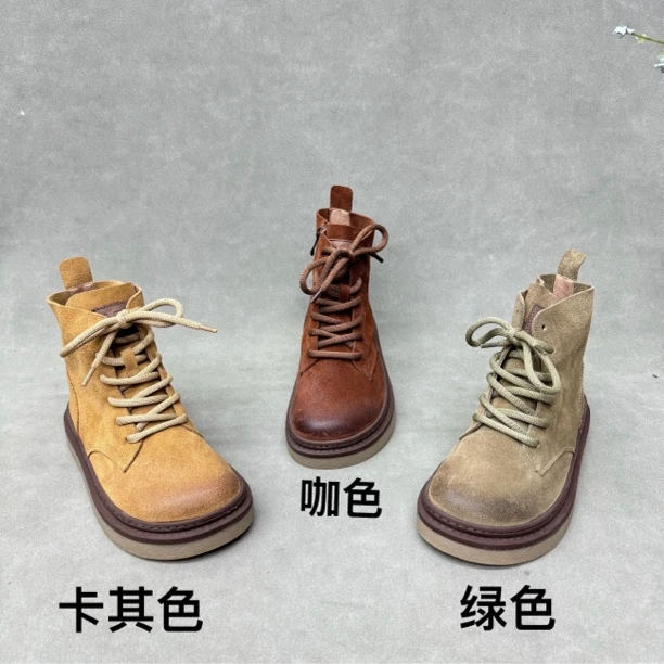 800-2 新款2024靴子真皮透气厚底休闲百搭马丁靴女女款软底单靴