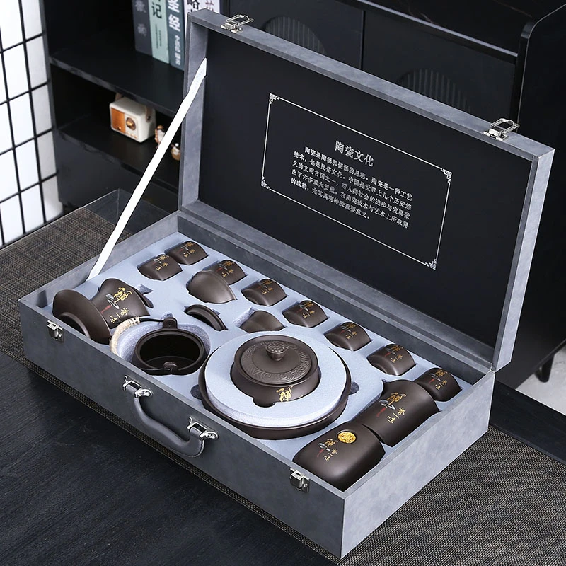 紫砂功夫茶具提梁壶茶杯整套泡茶器原矿泥禅茶一味茶具家用高档