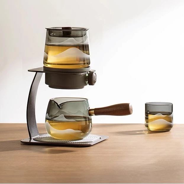 玻璃功夫茶具套装透明新款家用冲茶器自动懒人泡茶神器办公室会客