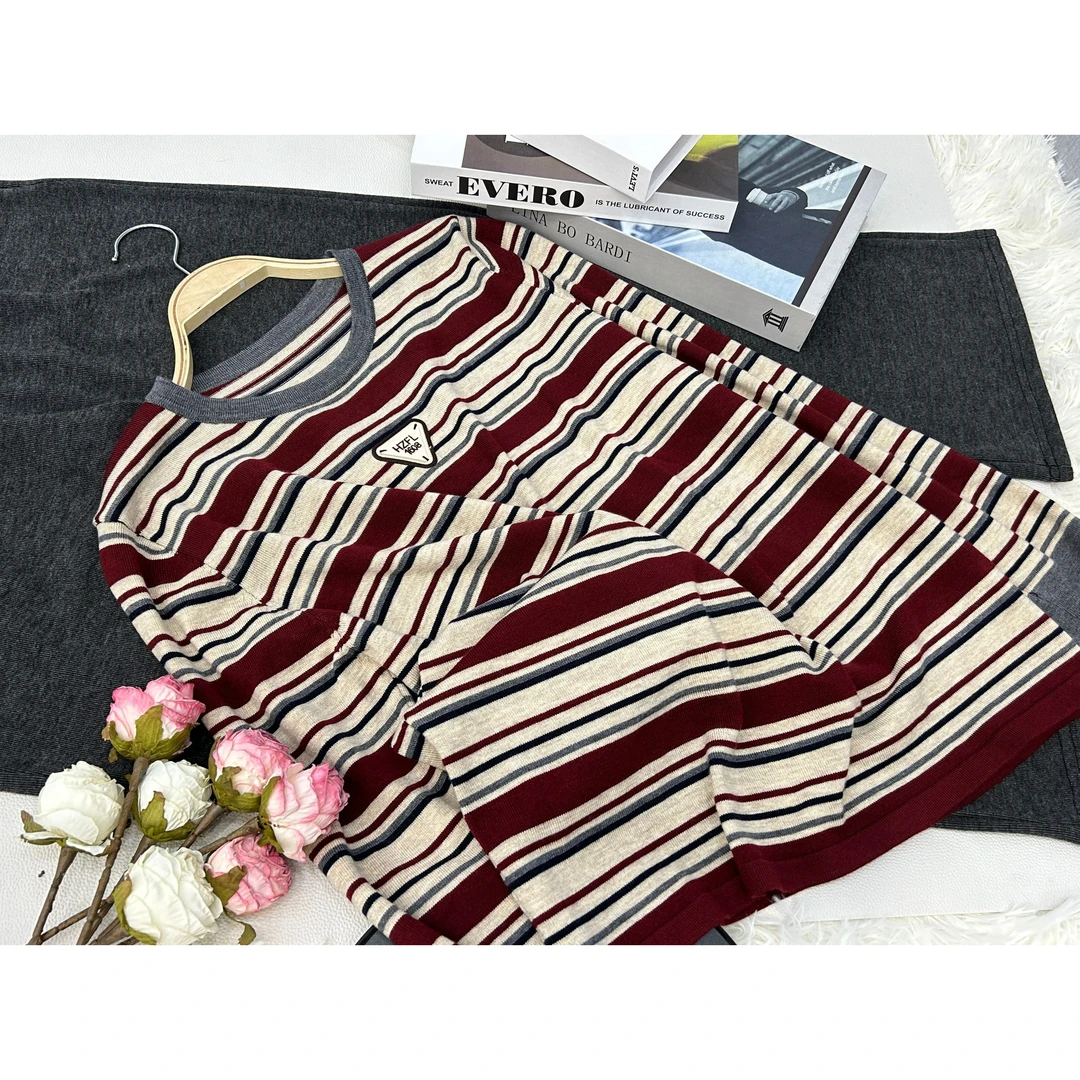 【红条套头衫】早秋新款时尚气质长袖上衣QC715