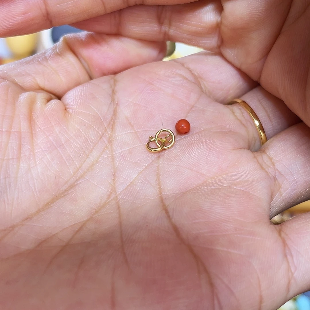 南红玛瑙吊坠(不含链)18K金镶嵌丫****界