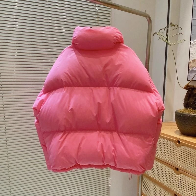 新款2023羽绒服多巴胺韩版亮色短款服女年新款加厚小个子宽松面包
