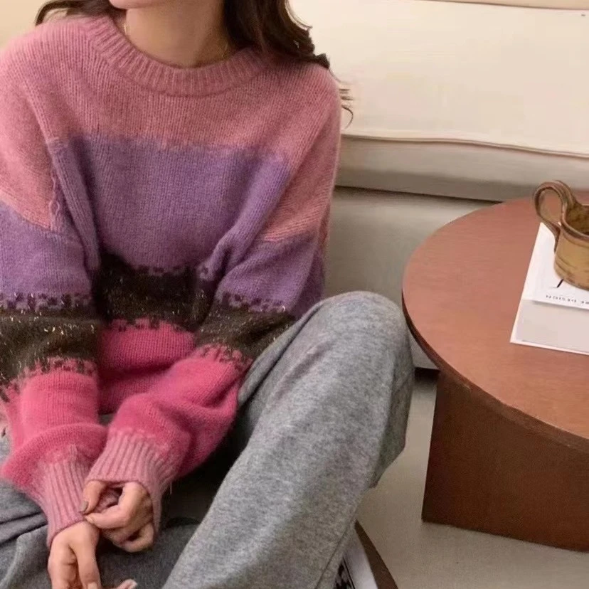 曼芮高货品质羊毛羊绒百搭套头上衣加厚重工韩版毛衣