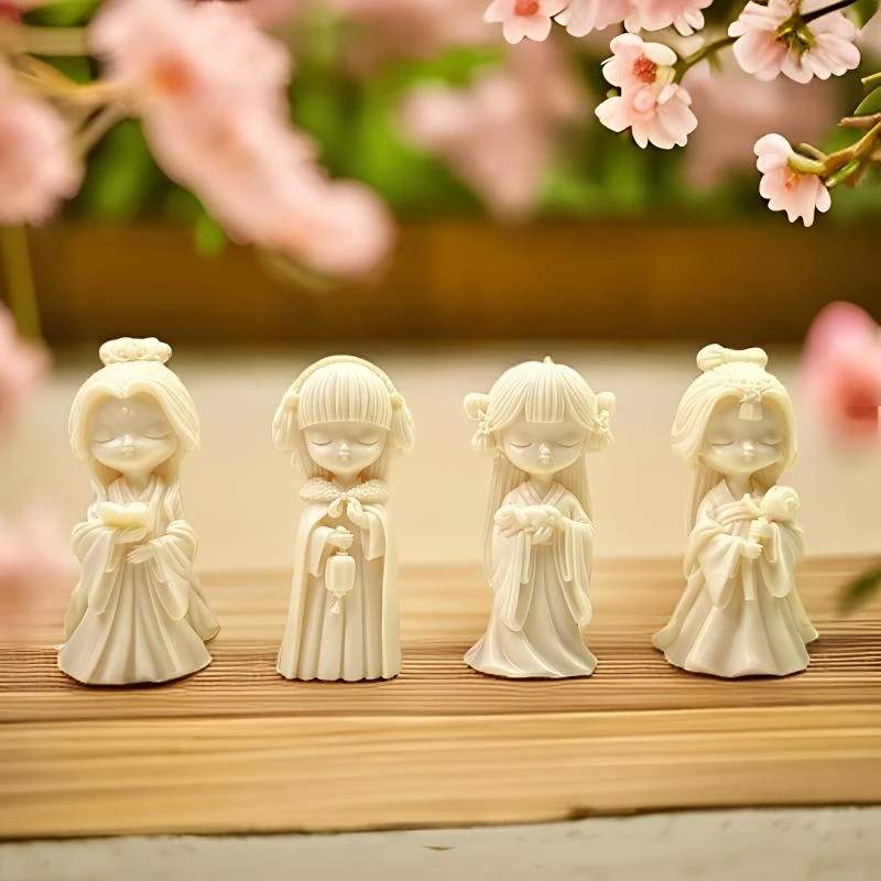 象牙果精雕精品四大美人工艺把件摆件