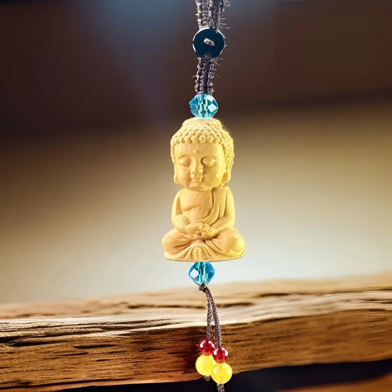 黄杨木宝宝佛钥匙扣包包挂手机链挂件配饰