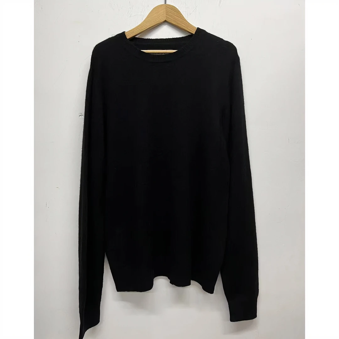 涟香家左岸迷香上衣7059毛衣圆领套头纯黑色舒适长袖针织打底秋冬