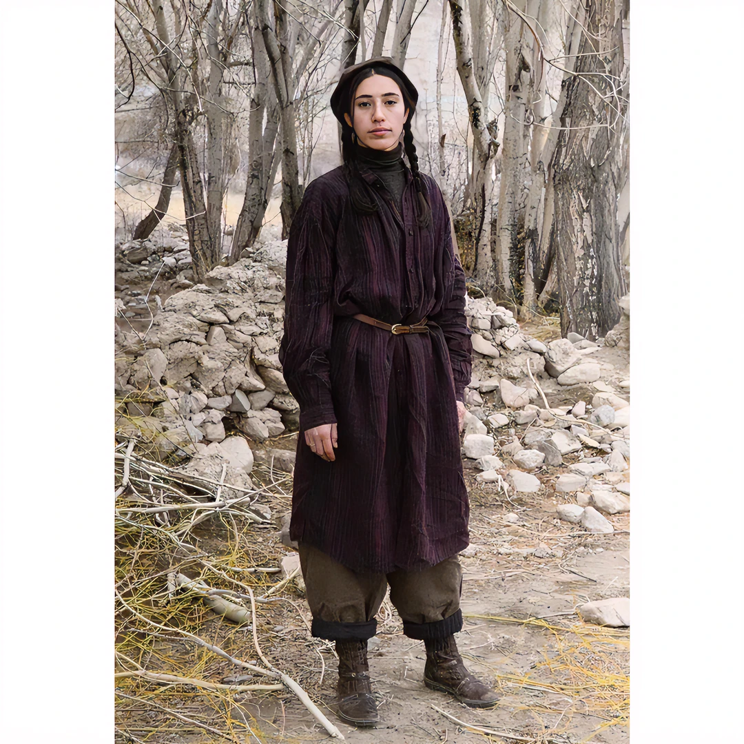 【7折】左岸迷香连衣裙红紫条色1032春季服饰长款复古宽松