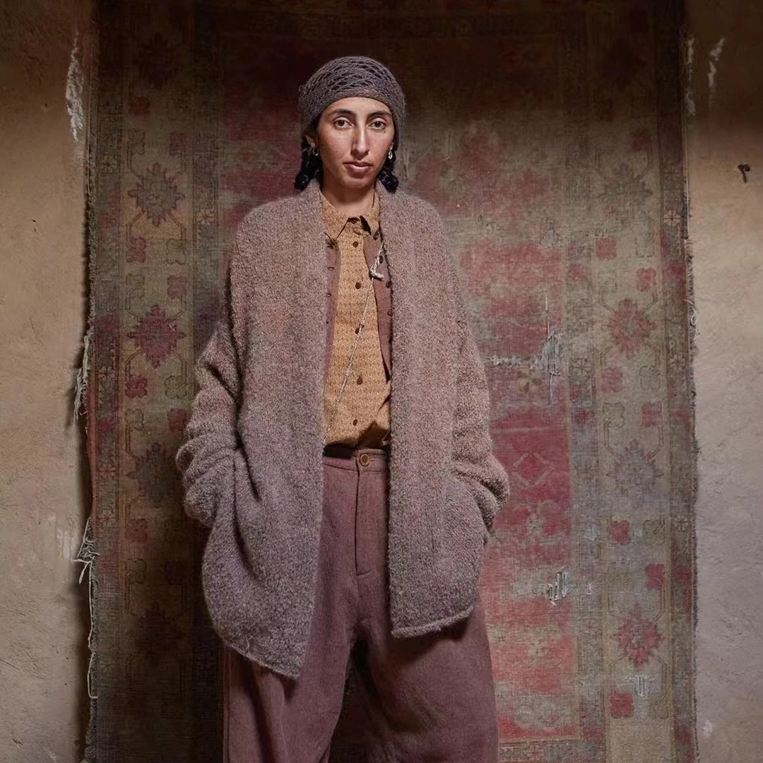 涟香家 左岸迷香 针织外套7027糯米开衫宽松加厚秋冬休闲保暖百搭